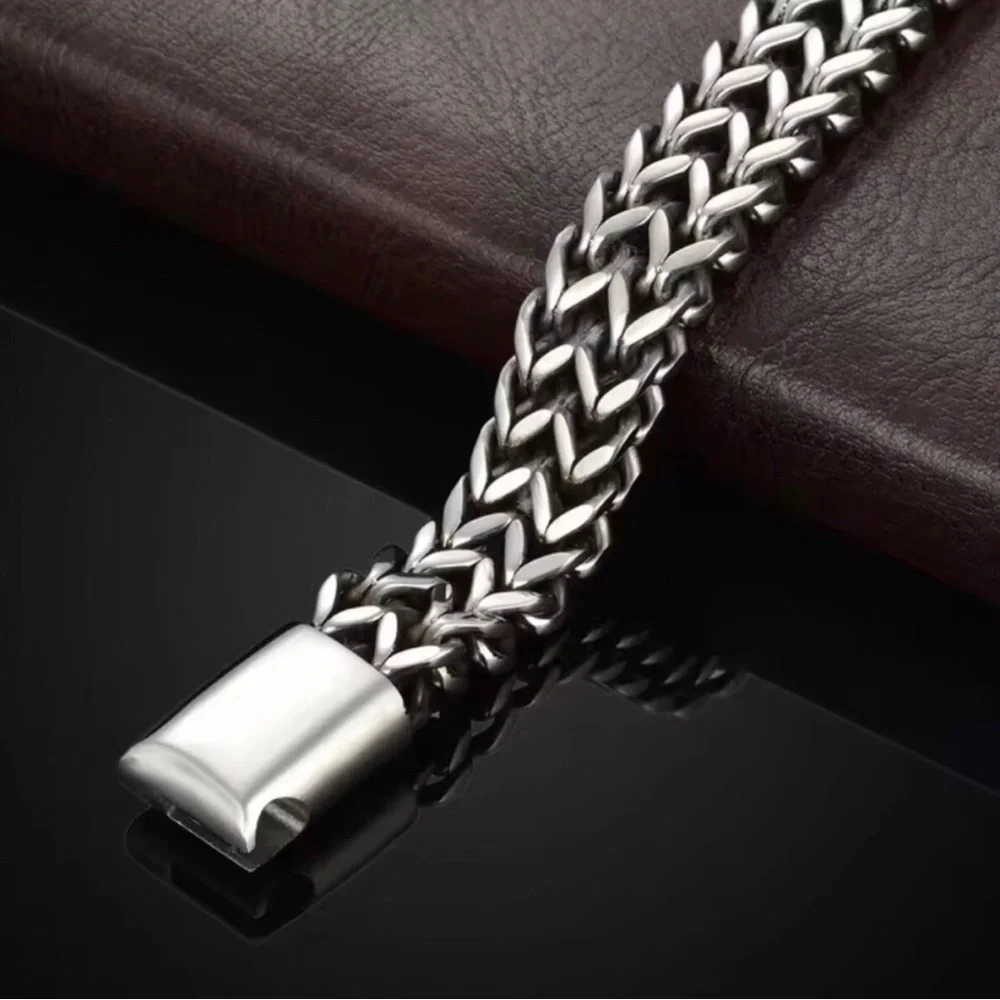 Men's Stainless Steel Braided Chain Bracelet